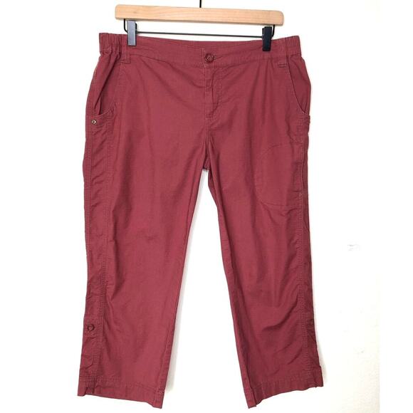 Woolrich Women's Size 10 Red Cropped Hiking Pants Capri Outdoor Camping Travel - Picture 1 of 16